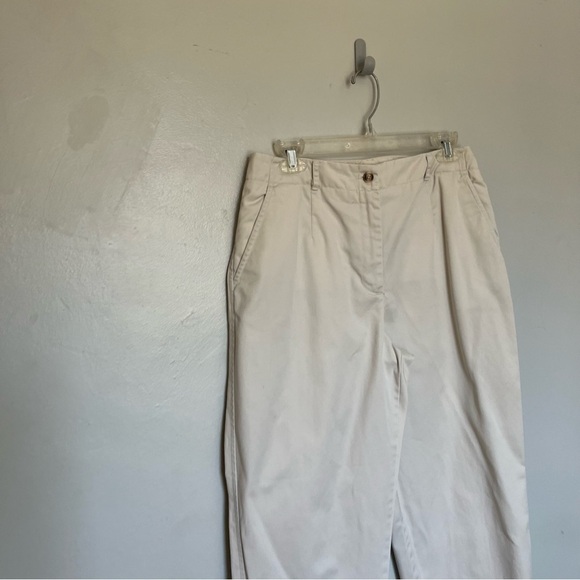 Talbots Chatham Fly Front Ankle Pants - Solid - Curvy Fit Beige XL Size 12 - Picture 5 of 12